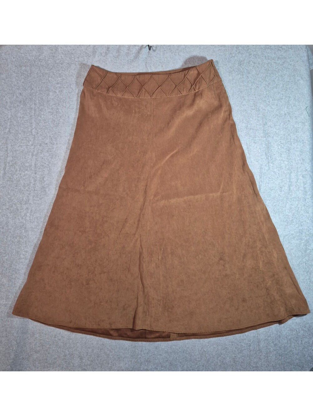 Cato Women’s 12 Brown Faux Suede A-Line Midi Skirt